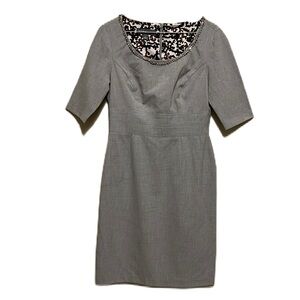 Women’s DONNA RICCO, Scoop Neck, Short Sleeves Dress, Gray, Size 4
